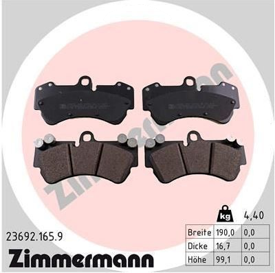 23692.165.9 Bremsbelagsatz vorne für Porsche Cayenne